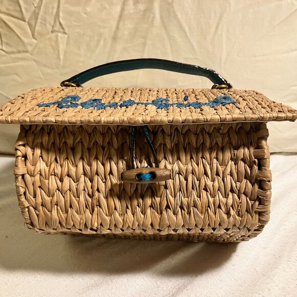Kate Spade Blue Bird wicker purse - Picture 4 of 5